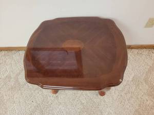 Classic Carved Wood Accent Side Table