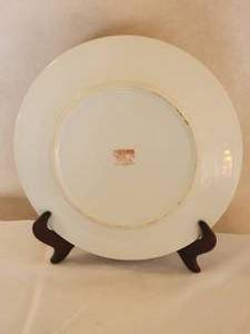 Brilliant Chinese Painted Ceramic Decor Plate - Black  Pink  Blue