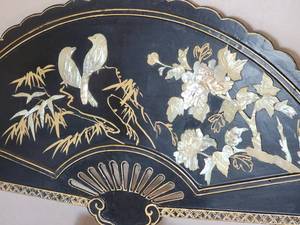 Exotic Chinese Pearlescent Inlay Decor Fan