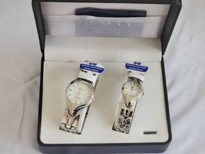 Geneva Quartz Fashion Watches -  His & Hers -  Silver