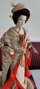 Japanese Geisha Doll with Fans