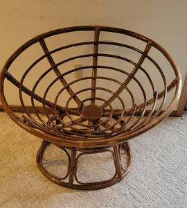 Rattan Papasan Chair and Ottoman