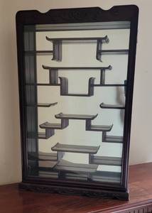 Asian Rosewood Wall Mount Display Cabinet