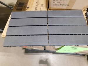 lot 33 image: 1 ft. x 1 ft. All-Weather Plastic Square Interlocking Patio Deck Tiles, Outdoor Striped Pattern Flooring Tile(220 S.F)