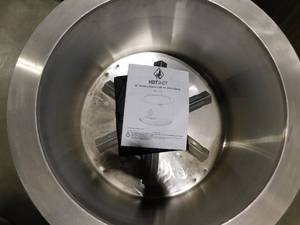 lot 52 image: HotShot Homestead Low Smoke 25 in. Round Wood-Burning Fire Pit in Stainless Steel with Cover