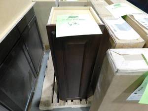 lot 62 image: Hampton Bay Hampton 12 in. W x 12 in. D x 36 in. H Assembled Wall Kitchen Cabinet in Cognac