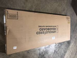 Brookside Ella Upholstered Stone King Headboard with Diamond Tufting  Customer Returns See Pictures