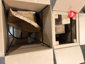 Lot of 2 StyleWell Natural Woven Hyacinth Bar Stool with Low Back  Customer Returns See Pictures