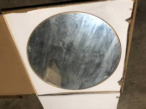 42 in. W x 42 in. H Gold Modern Round Framed Decorative Mirror  Customer Returns See Pictures