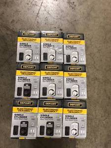 Lot of Defiant Single Cylinder Castle Electronic Keypad Deadbolt Satin Nickel Customer Returns See Pictures