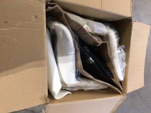 Beige Faux Leather Upholstered Dining Chairs with U-shaped Legs (Set of 2 Black Legs Chairs)   Customer Returns See Pictures