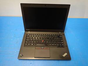 lot 65 image: Lenovo&nbspThinkPad T450 &nbspINTEL CORE I5-5200U 2.2 Ghz  8GB DDR4 SDRAM  120GB HD  14 screen with 1366 x 768 Resolution  NO OS  No Charger &nbspBezel is bulging on bottom right corner