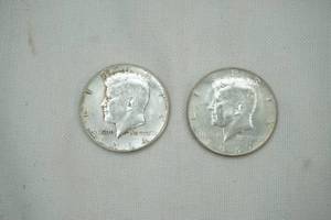 lot 10 image: 1964 Kennedy Hlaf Dollar, 1967 Kennedy Half Dollar