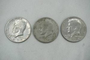 lot 31 image: 1974 Kennedy Half Dollar, 1972 Kennedy Half Dollar, 1978 Kennedy Half Dollar