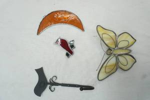 lot 49 image: Stained Glass Decor, Butterfly, Moon and more
