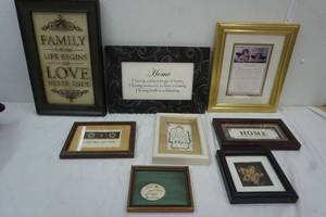 lot 70 image: Variety of Frame Home Decor Angels, Home, Family saying and more
