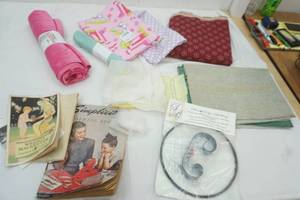 lot 84 image: Variety of material (Length & with unkown), Vintage Sewing Book
