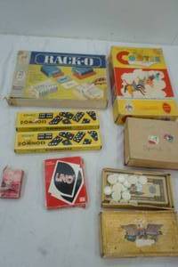 lot 134 image: Vintage Games, Cootie, Rack-O, Domminos, UNO and more