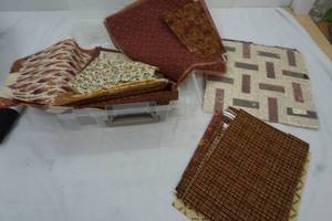 lot 163 image: Variety Material and Blocks put together & Storage container