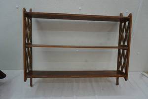 lot 200 image: 3 Tier Wood Shelf 24x 20 x 5