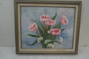 lot 214 image: Oil on Canvas Flower Painting 21 x24