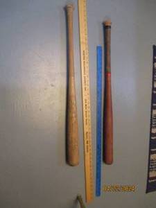 lot 100 image: Yard sticks and Vintage Wood baseball bats