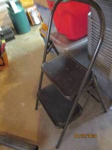 lot 133 image: Metal framed 2-step folding stool...