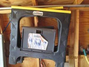 lot 172 image: Pair of folding plastic work horse saw horses
