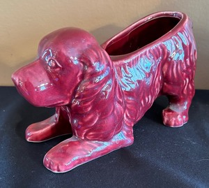 lot 235 image: Two Vintage Shawnee Pottery Dog Planters