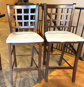 lot 254 image: Two Wooden Barstools
