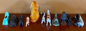 lot 53 image: Vintage Collection of Dog Figurines of Various Materials