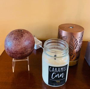 lot 57 image: Collection of Candles in Many Varieties with Pretty Oil Diffuser