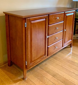 lot 20 image: Lovely Wooden Credenza  Wooden Buffet Server