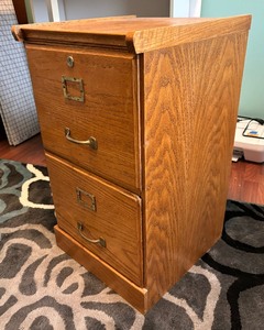 lot 264 image: Two Drawer Wooden File Cabinet