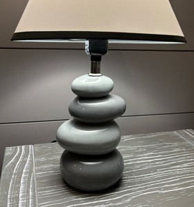lot 111 image: Ceramic Stacked Stone Table Lamp