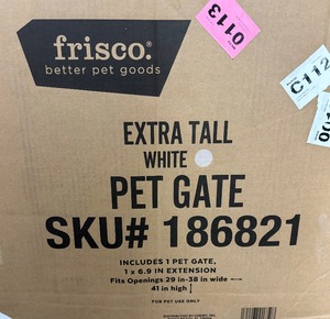 lot 281 image: New Frisco Extra Tall White Pet Gate