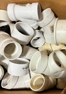 lot 330 image: Box of PVC Pipe Parts