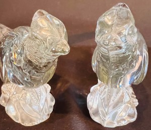lot 306 image: Pair of Sparkling Glass Pheasant Figurines
