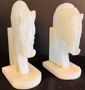lot 309 image: Fabulous Marble Chess Book Ends