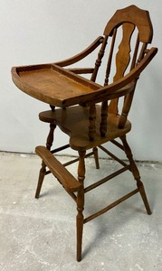 lot 355 image: Vintage Wooden Highchair