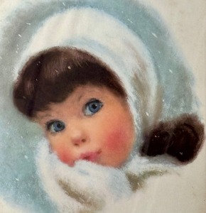 lot 368 image: Vintage Winter Snow Girl Print by Francis Hook