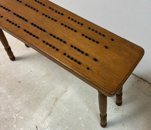 lot 412 image: Wooden Cribbage Board Table