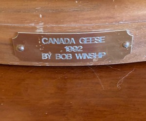 lot 7 image: Beautiful Bronze Canada Geese by Bob Winship