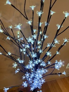 lot 94 image: Whimsical Light-UP Floral Branch Decoration