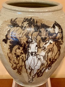 lot 155 image: Gorgeous Handmade Vase by Morris Pottery