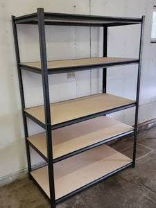 lot 436 image: Black Shelving  Storage Unit