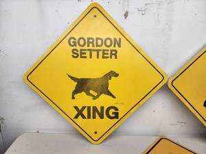 lot 466 image: (3) Assorted Dog Caution Signs