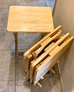 lot 384 image: Four Awesome Vintage Wood TV Trays