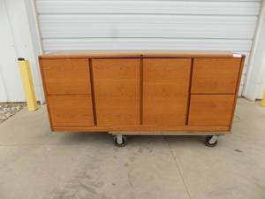 OAK 4 DRAWER FILE CABINET & STORAGE