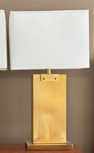 lot 38 image: Pair of Stylish Gold Colored Table Lamps
